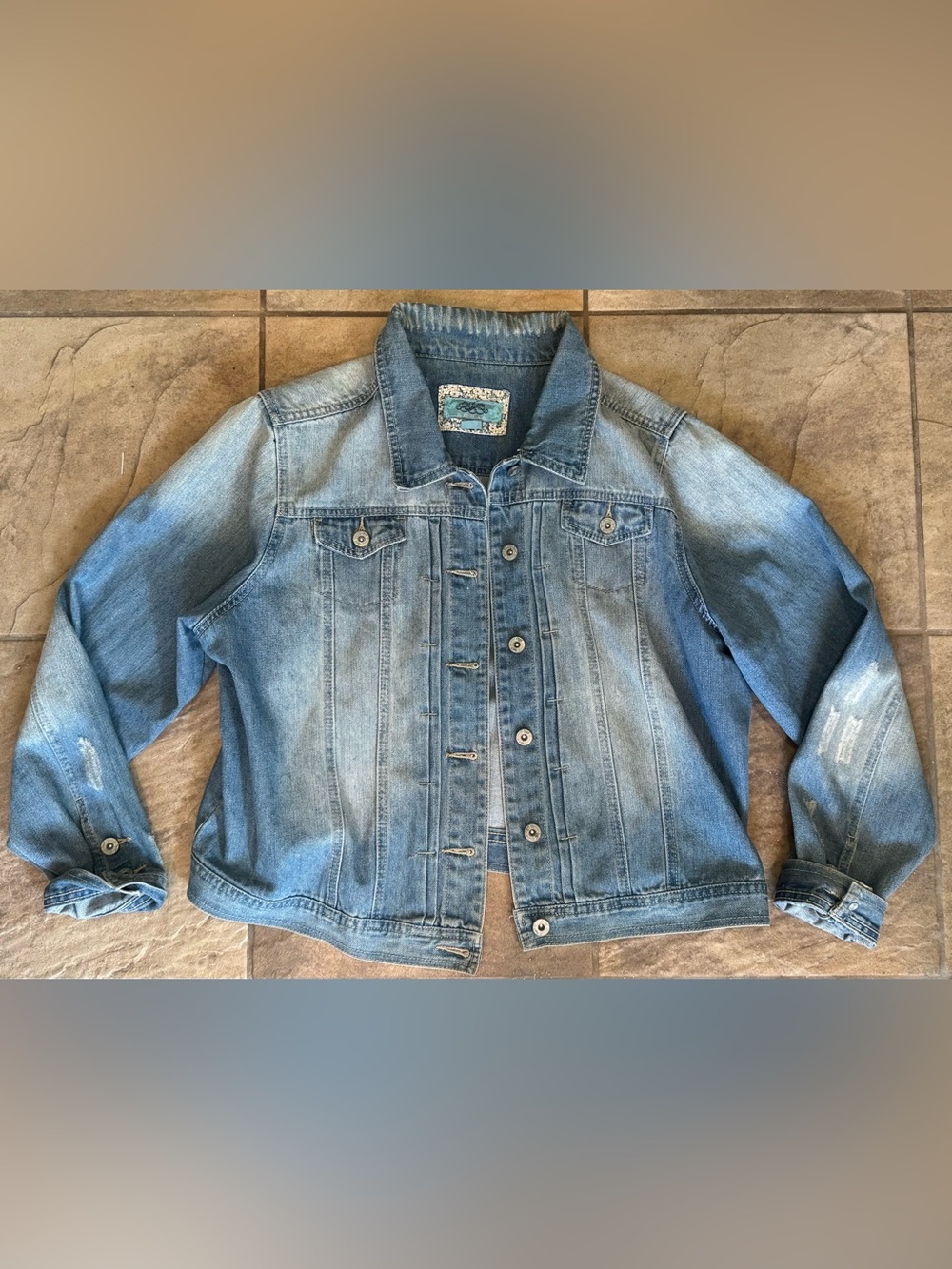 Denim jacket one love size 1x